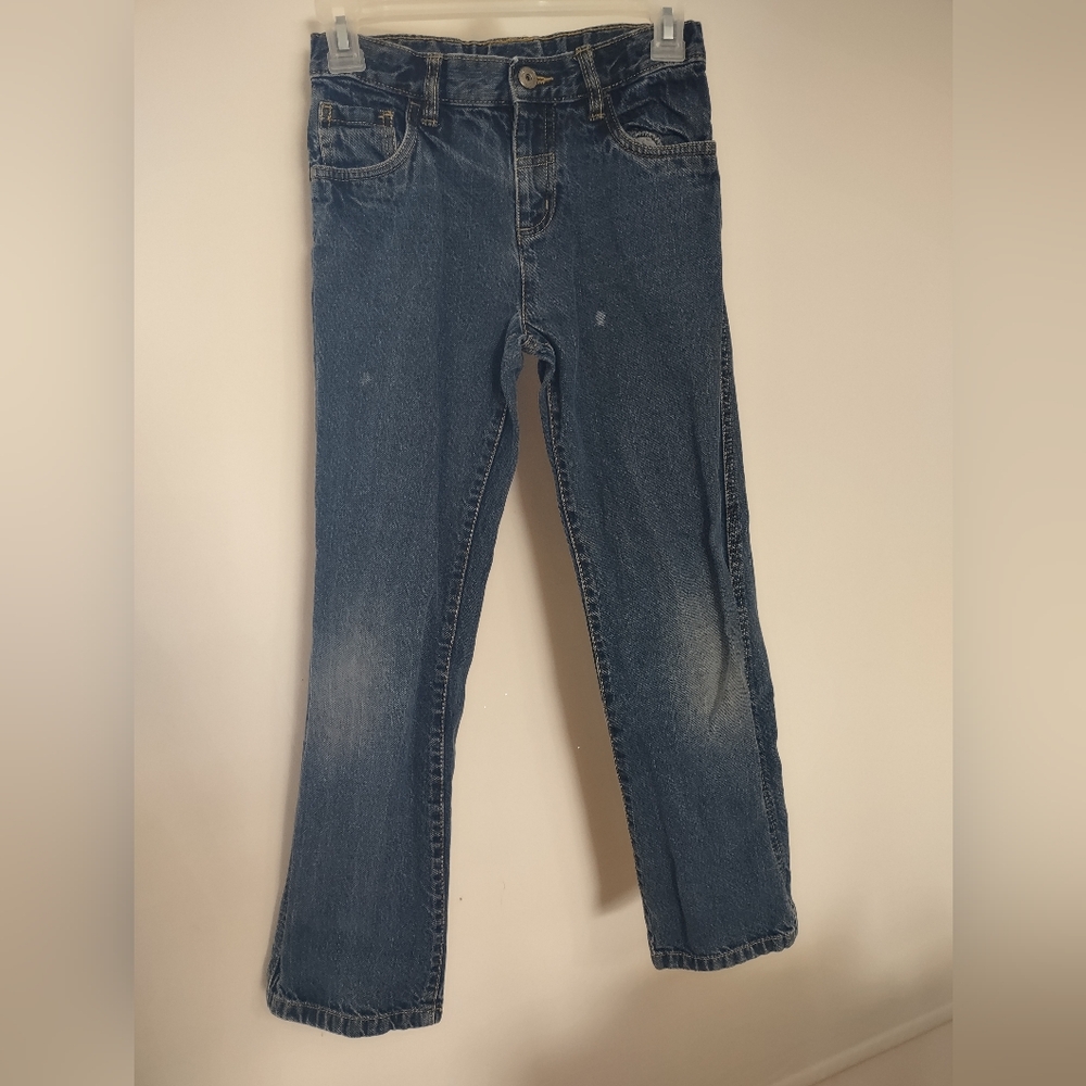 Classic Blue Straight-Leg Jeans with Fading
